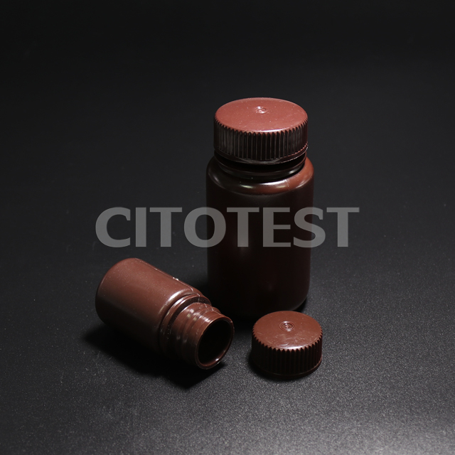 棕色广口圆形瓶，HDPE材质